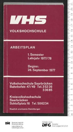 Programm 1. Semester 1977/1978