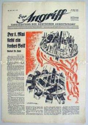 NS-Tageszeitung "Der Angriff" vom Vorabend des 1. Mai 1937