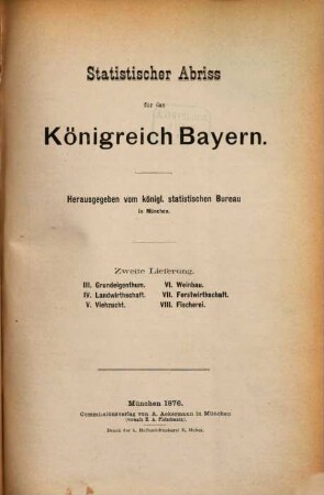 Statistischer Abriß für das Königreich Bayern, 2. 1876