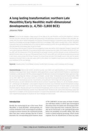 A long lasting transformation: northern Late Mesolithic/Early Neolithic multi-dimensional developments (c. 4,750 – 3,800 BCE)