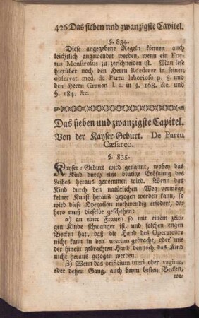 Das sieben und zwanzigste Capitel. Von der Kayser-Geburt
