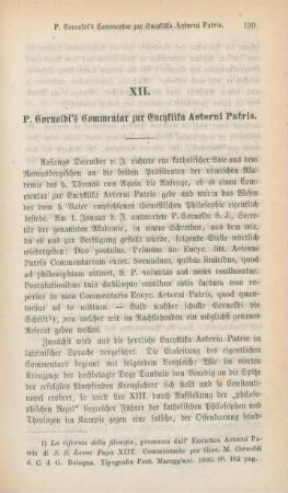 199-208 P. Cornoldi's Commentar zur Encyklika Aeterni Patris