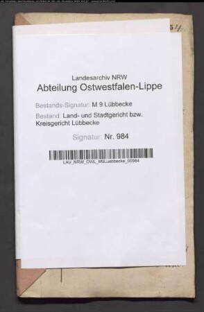 Erblasser: Osterbrok, Heinrich Wilhelm; Erblasser: Osterbrok, Anna Maria, geb. Hahler: