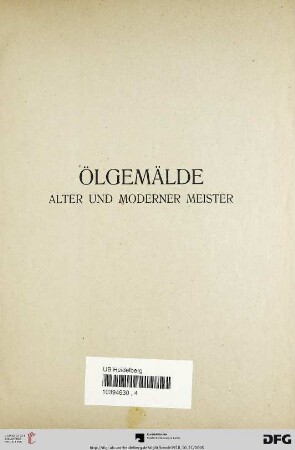 Ölgemälde alter und moderner Meister (Nr.1-162)