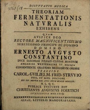 Disp. med. theoriam fermentationis naturalis exhibens