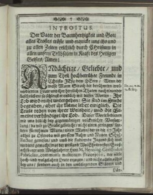 Introitus; Exordium; Erklärung.