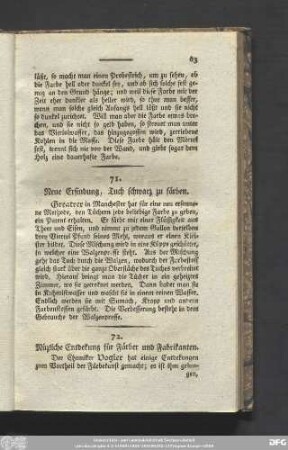 72. Nüzliche Entdekung für Färber und Fabrikanten.