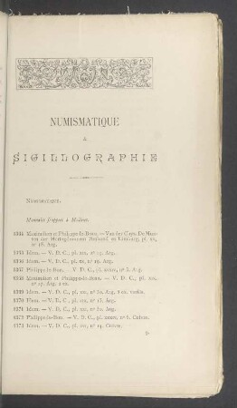 Numismatique & Sigillographie