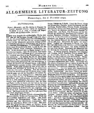 LaLande, Jerome LeFrançais de: Astronomie / Par Jerome LeFrançais de LaLande. - Troisieme Édition, Revue Et Augmentée. - Paris : Desaint, 1792
