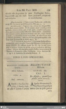 Ailianu Poikilēs his[t]orias Biblion dōdekaton