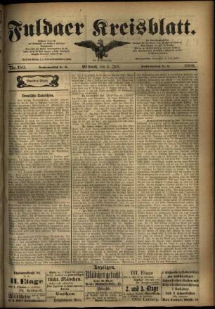 Zweite Ausgabe vom Mittwoch, den 04. Juli 1906.