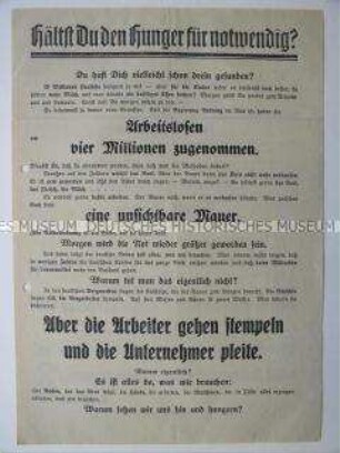 Wahlflugblatt der NSDAP zu den Preußischen Landtagswahlen mit antikapitalistischer Demagogie