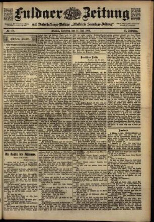 Erste Ausgabe vom Samstag, den 14. Juli 1900.