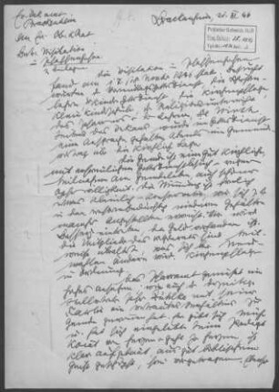 Pfaffenhofen: Visitationsbericht mit Pfarrbericht 1946