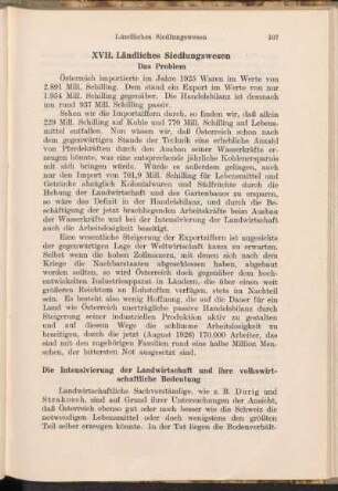 XVII. Ländliches Siedlungswesen