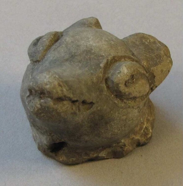 Animal head made of clay