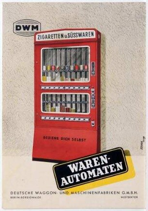 Waren-Automaten DWM - Waren - Automaten für Zigaretten und andere verpackte Waren (Prospekt)