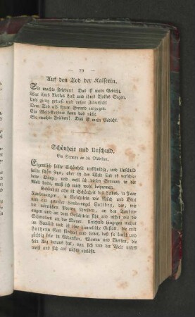 Schönheit und Unschuld.