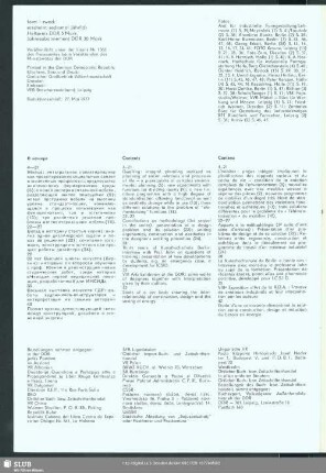 Inhaltsangaben russisch, englisch, französich, Impressum
