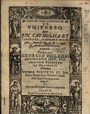 Theses Philosophicae, De Vniverso