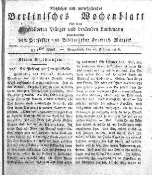 371stes Stueck, 10. Februar 1816
