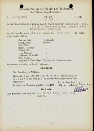 Waechter-Spittler, Felix von