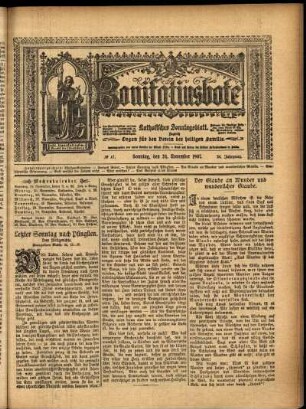 Erste Ausgabe vom Sonntag, den 24. November 1907.