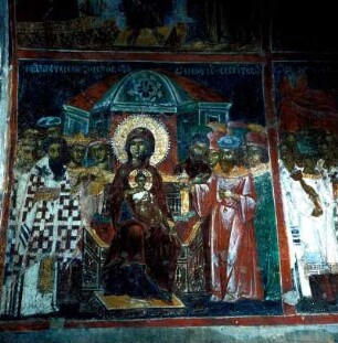 Kloster Valsamonero, Kirche Agios Fanourios, Inneres, Nordschiff, Fresko, Anbetung der Heiligen Drei Könige