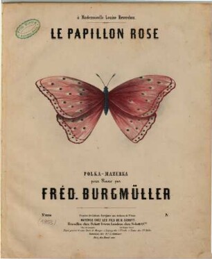 Le papillon rose : Polka-Mazurka pour piano