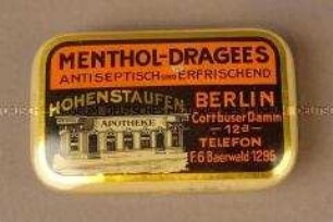 Schachtel für "Menthol-Dragees"