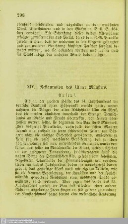 XIV. Restauration des Ulmer Münsters