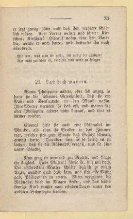 23. Laß dich warnen