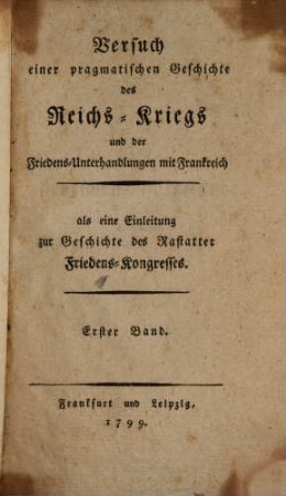 Versuch einer pragmatischen Geschichte des Reichs-Kriegs