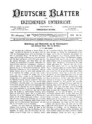 Erziehung und Unterricht im 18. Jahrhundert : nach Salzmanns Roman "Karl von Karlsberg"