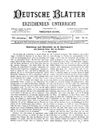 Erziehung und Unterricht im 18. Jahrhundert : nach Salzmanns Roman "Karl von Karlsberg"