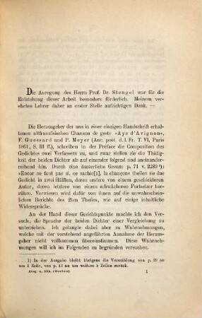 Die Verfasser der altfranzösischen Chanson de geste Aye d'Avignon