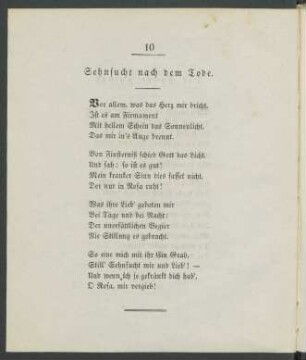 Sehnsucht nach dem Tode.