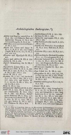 Archäologisches Sachregister