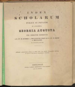 1878_WS: Index scholarum publice et privatim in Academia Georgia Augusta ... habendarum