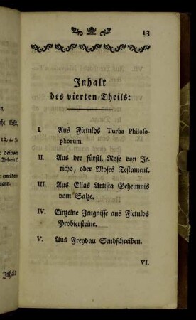 Inhalt des vierten Theils:[...]