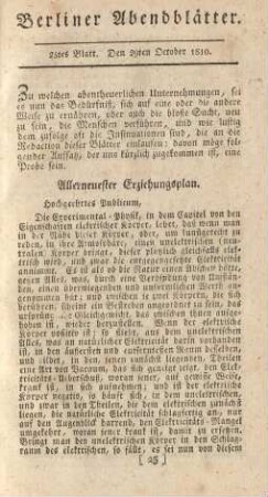 25tes Blatt. Den 29ten October 1810.