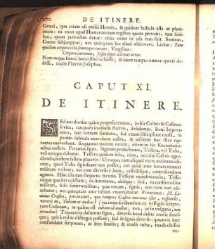 Caput XI. De Itinere.