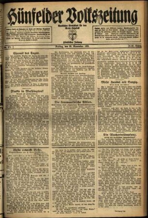 Ausgabe vom Freitag, den 25. November 1921.