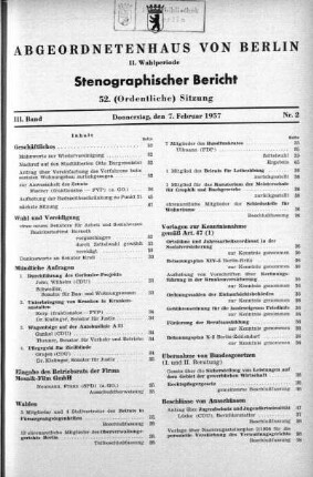 Nr. 2 (52), 7. Februar 1957