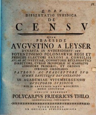 Diss. iur. de censu