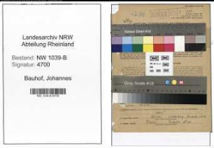 Entnazifizierung Johannes Bauhof , geb. 21.03.1913 (Bergmann)