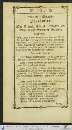 Kaiserlich-Königliche Oberämter.