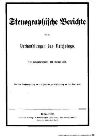 Verhandlungen des Reichstages. Stenographische Berichte. 104, 2. 1888