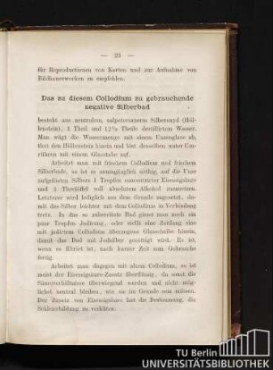 Das zu diesem Collodium zu gebrauchende negative Silberbad