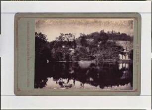 Pillnitz. Chinesischer Teich mit Pavillon und Ruine.